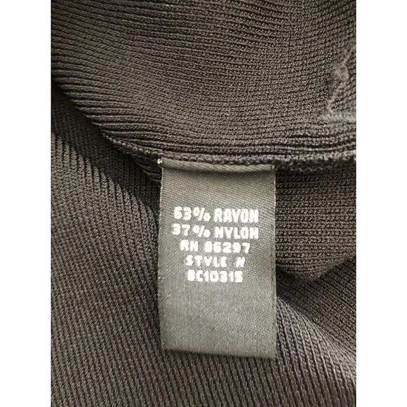 BCBG Womens Size Large Black Stretch Skirt Floral Embroidered Hem - Picture 5 of 5